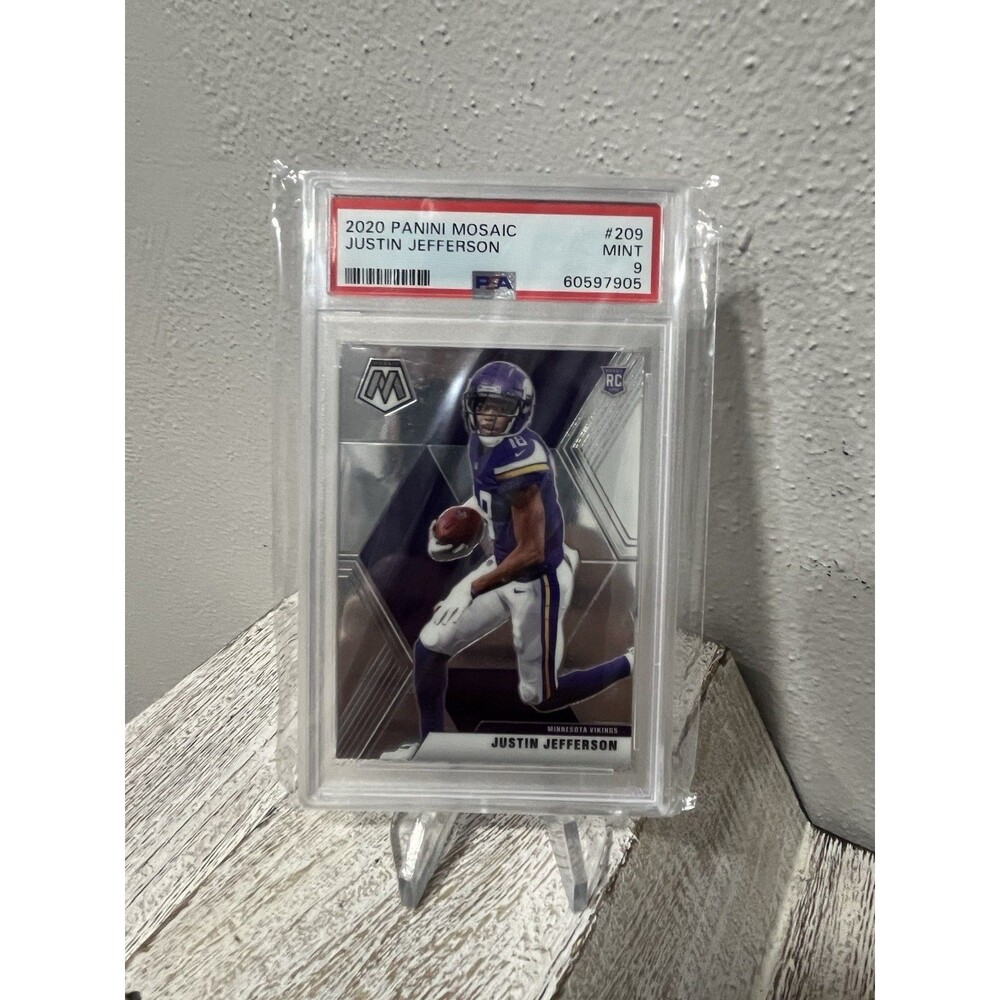 Justin Jefferson 2020 Panini Mosaic #209 Rookie RC PSA 9 MINT Vikings